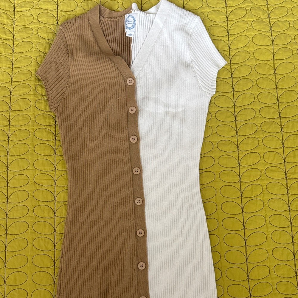 Francesca's Collections Brown and White Mini Dress
